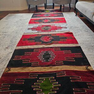 Sivas kilim runner, handmade TurkishHand woven. It was woven 1965(60 years old)